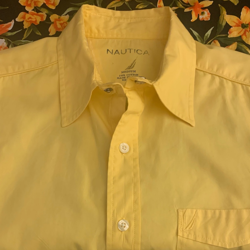 Nautica Ls Nautical Yellow Cotton Shirt